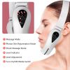 Double Chin Reducer Machine Electric Face Lift Device V Face Shaping Massager with Red Blue Light 4 Mode 3 Intensity Level Adjustable Belt
